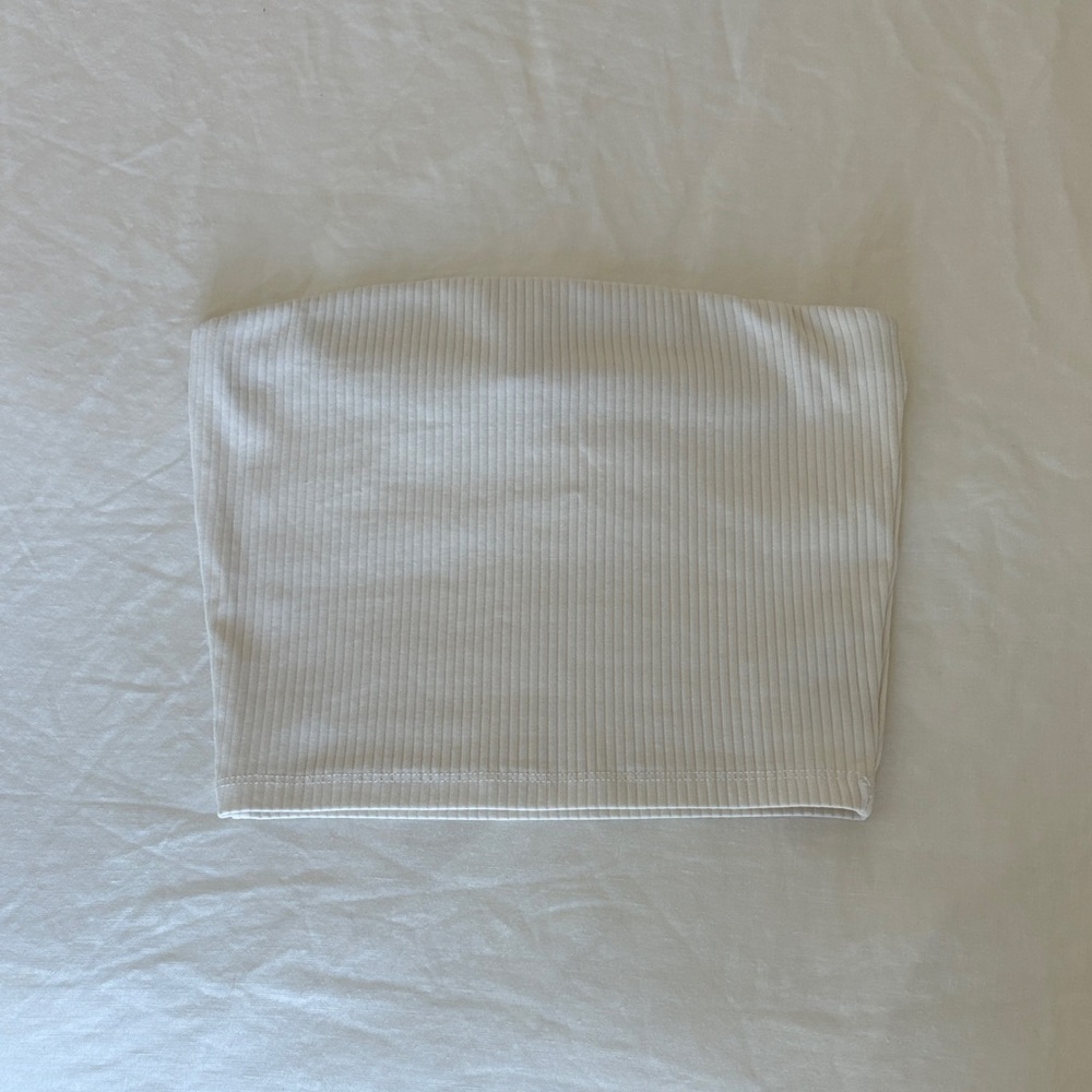 Madewell Cream Ribbed Tube Top